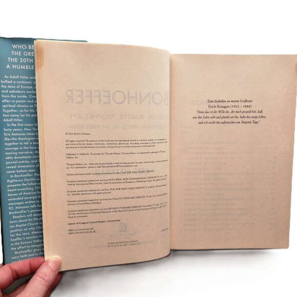 Bonhoeffer: Pastor, Martyr, Prophet, Spy by Eric Metaxas 2010HC - Picture 3 of 8